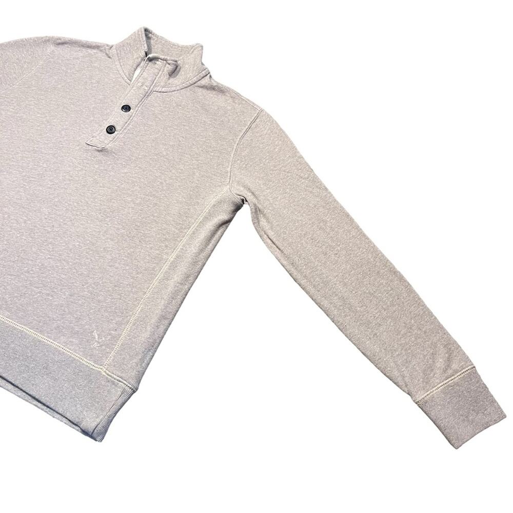 American Eagle Quarter Button Zip Collared Beige … - image 5